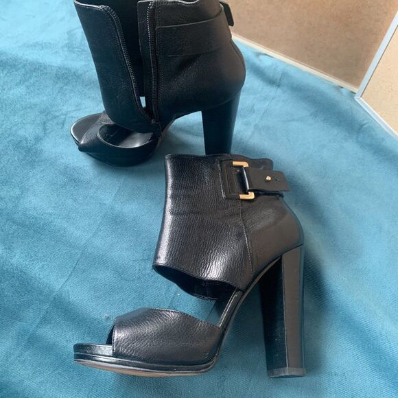 Nine West Leather Open Toe Boots 7.5 - Picture 12 of 14